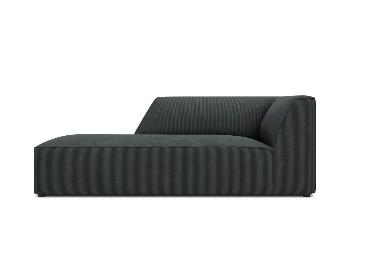 Sezlong living stanga 1 loc, Ruby, Micadoni Home, BL, 180x93x69 cm, velur, negru - imagine 7